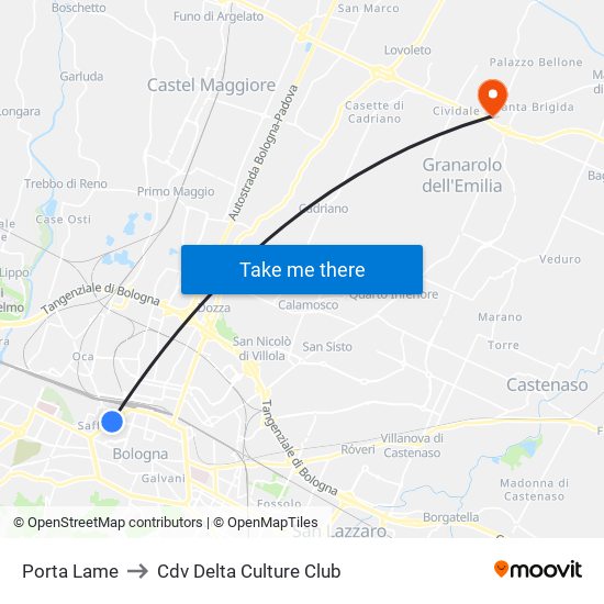 Porta Lame to Cdv Delta Culture Club map