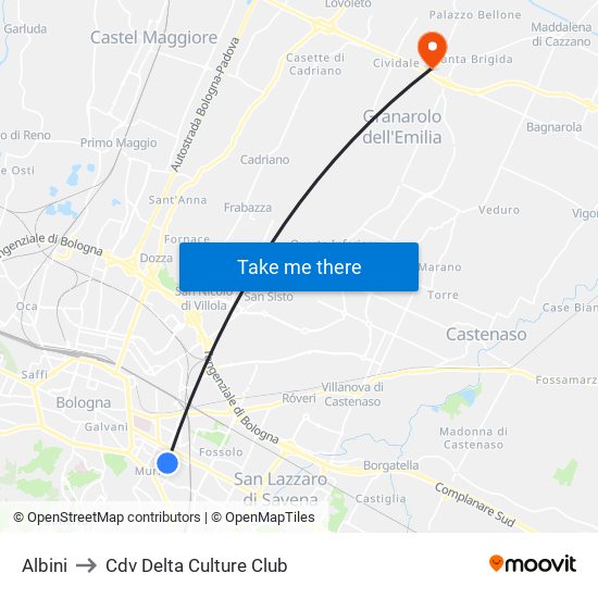 Albini to Cdv Delta Culture Club map