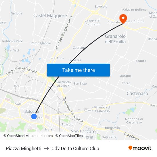 Piazza Minghetti to Cdv Delta Culture Club map