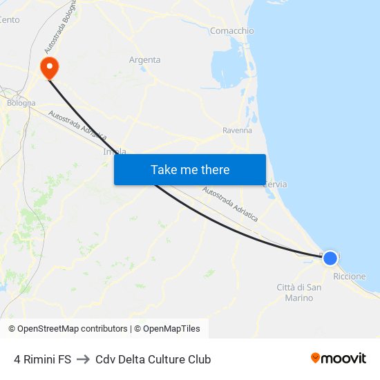 4 Rimini FS to Cdv Delta Culture Club map