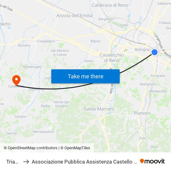 Triachini to Associazione Pubblica Assistenza Castello Di Serravalle Odv map