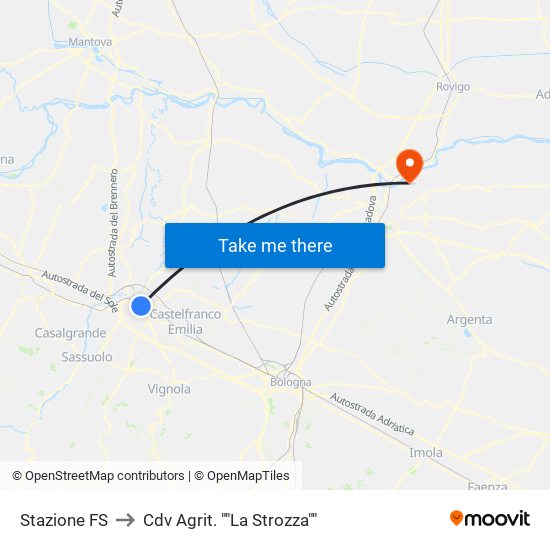 Stazione FS to Cdv Agrit. ""La Strozza"" map