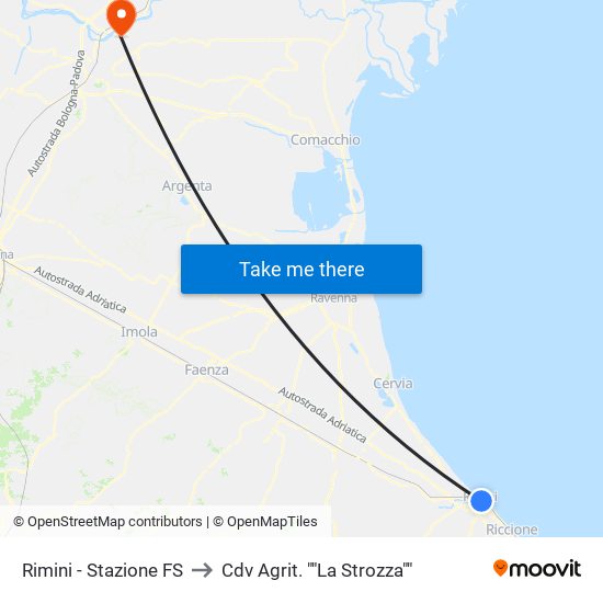 Rimini - Stazione FS to Cdv Agrit. ""La Strozza"" map