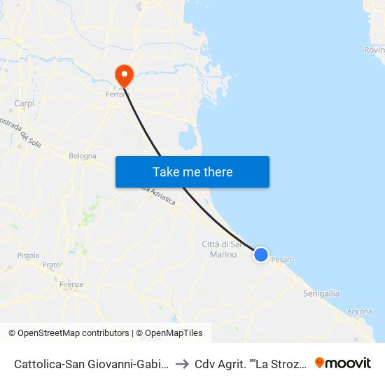 Cattolica-San Giovanni-Gabicce to Cdv Agrit. ""La Strozza"" map