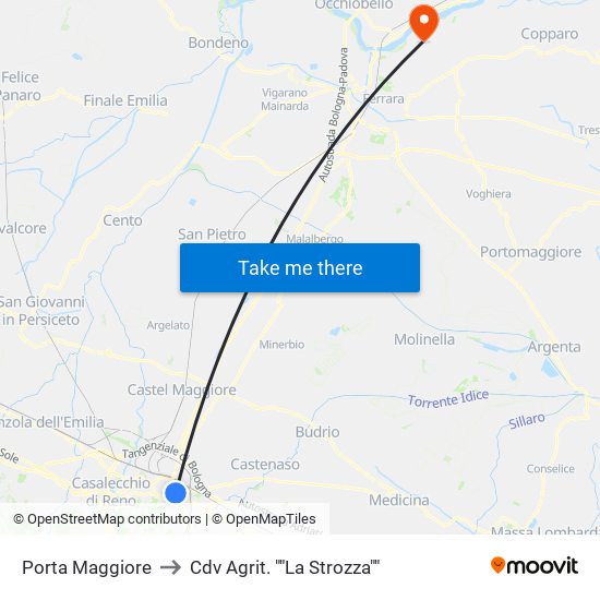 Porta Maggiore to Cdv Agrit. ""La Strozza"" map