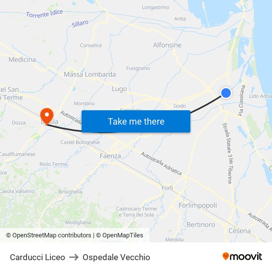 Carducci Liceo to Ospedale Vecchio map