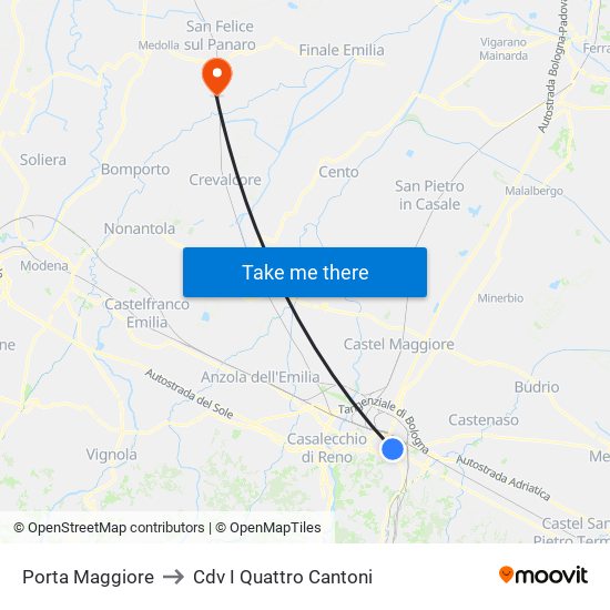 Porta Maggiore to Cdv I Quattro Cantoni map