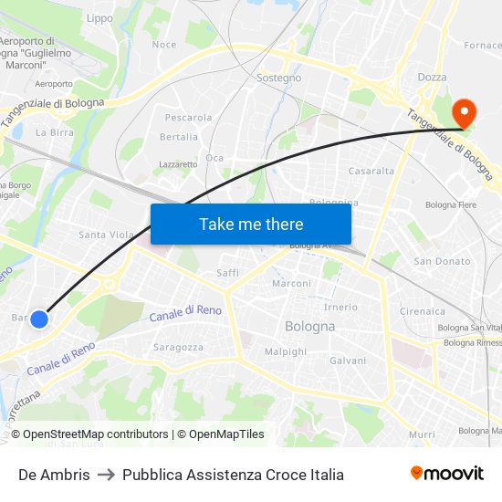 De Ambris to Pubblica Assistenza Croce Italia map