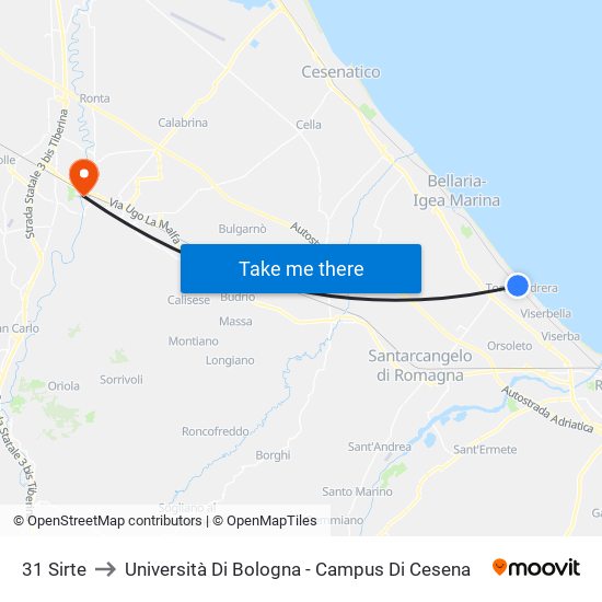 31 Sirte to Università Di Bologna - Campus Di Cesena map