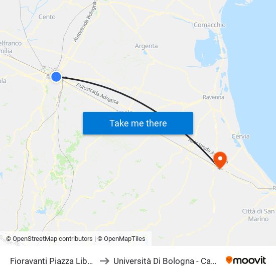 Fioravanti Piazza Liber Paradisus to Università Di Bologna - Campus Di Cesena map
