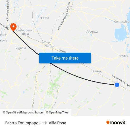 Centro Forlimpopoli to Villa Rosa map