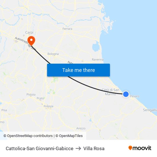 Cattolica-San Giovanni-Gabicce to Villa Rosa map