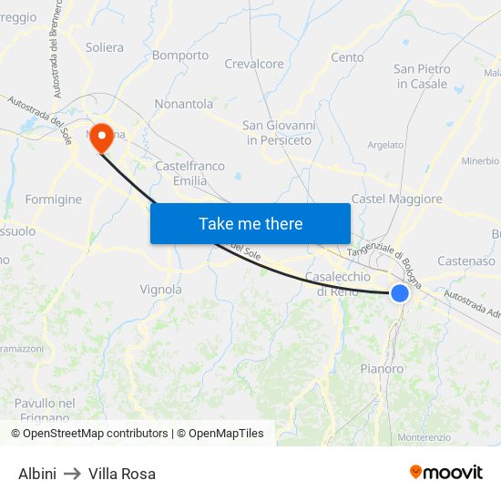 Albini to Villa Rosa map