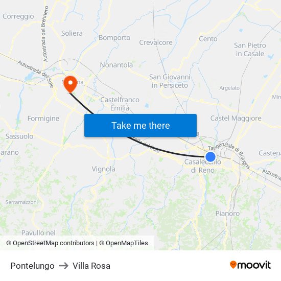 Pontelungo to Villa Rosa map