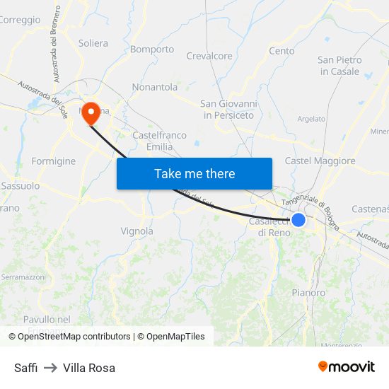 Saffi to Villa Rosa map