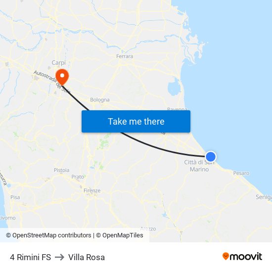 4 Rimini FS to Villa Rosa map