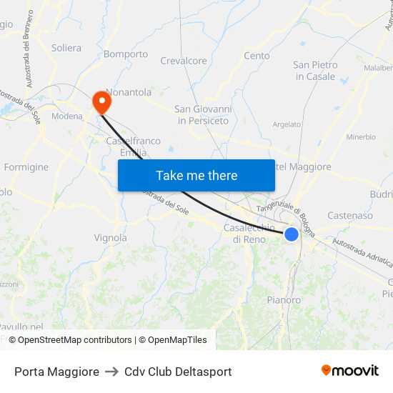 Porta Maggiore to Cdv Club Deltasport map