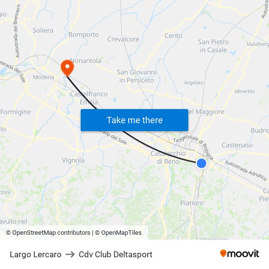 Largo Lercaro to Cdv Club Deltasport map