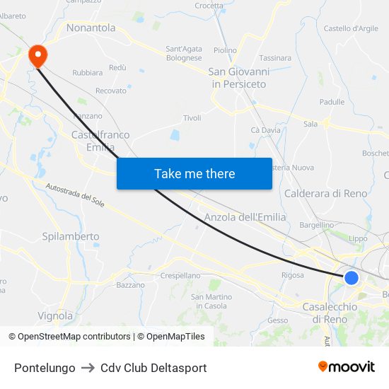 Pontelungo to Cdv Club Deltasport map