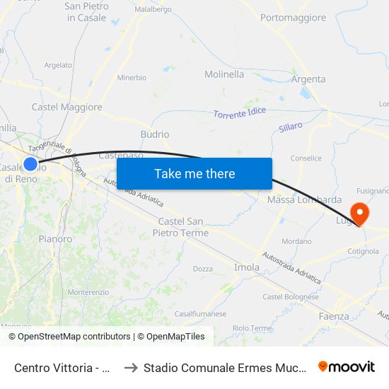 Centro Vittoria - Mast to Stadio Comunale Ermes Muccinelli map