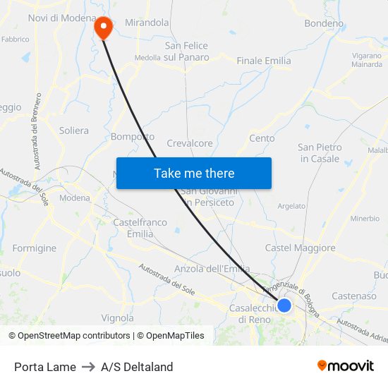 Porta Lame to A/S Deltaland map