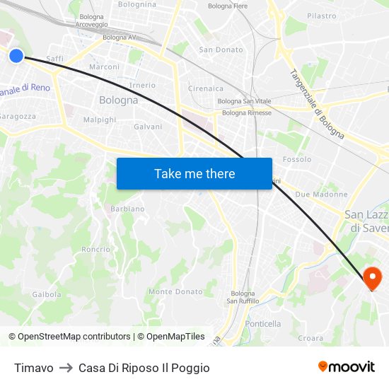 Timavo to Casa Di Riposo Il Poggio map