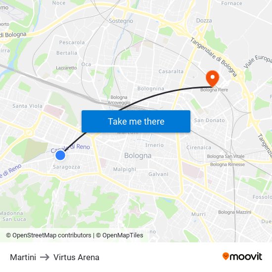 Martini to Virtus Arena map