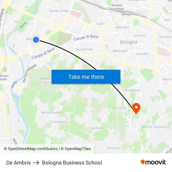 De Ambris to Bologna Business School map