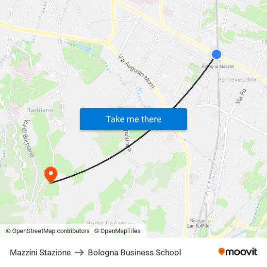 Mazzini Stazione to Bologna Business School map