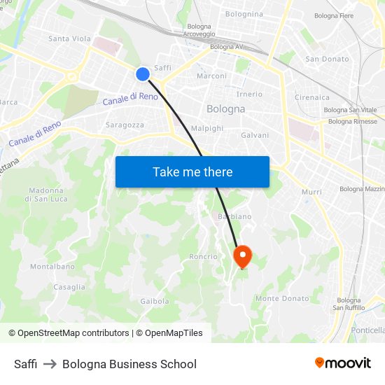 Saffi to Bologna Business School map