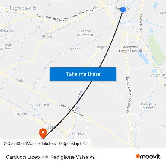 Carducci Liceo to Padiglione Valsalva map