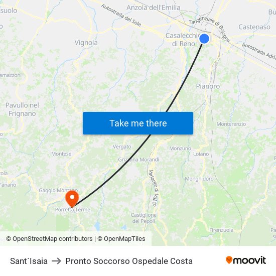 Sant`Isaia to Pronto Soccorso Ospedale Costa map