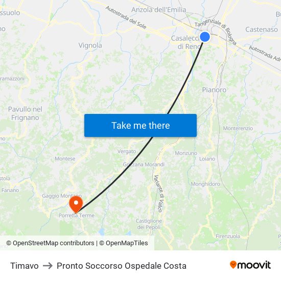 Timavo to Pronto Soccorso Ospedale Costa map