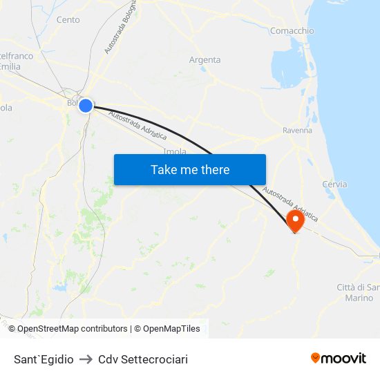 Sant`Egidio to Cdv Settecrociari map