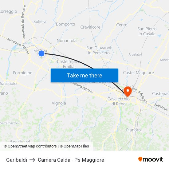 Garibaldi to Camera Calda - Ps Maggiore map