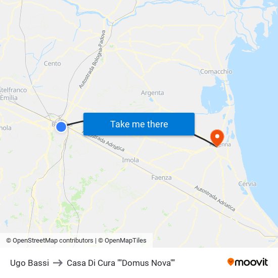 Ugo Bassi to Casa Di Cura ""Domus Nova"" map