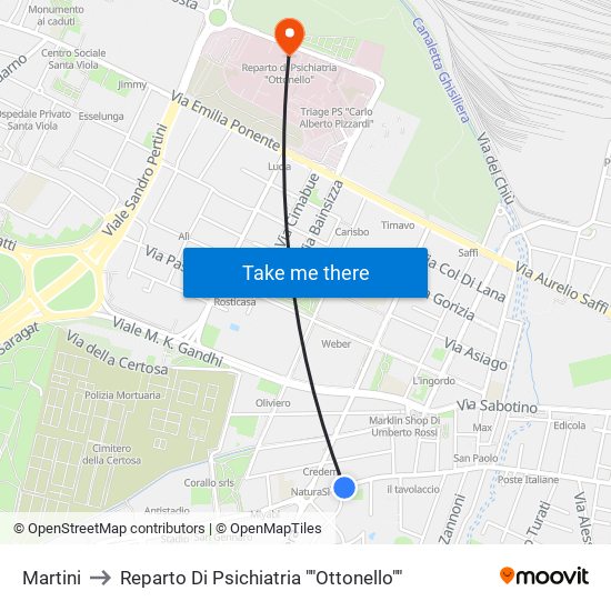 Martini to Reparto Di Psichiatria ""Ottonello"" map