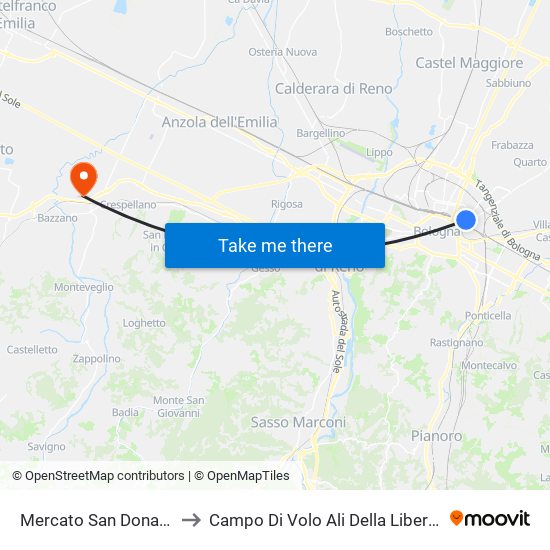 Mercato San Donato to Campo Di Volo Ali Della Libertà map