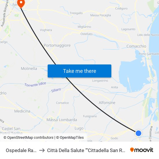 Ospedale Randi to Città Della Salute ""Cittadella San Rocco"" map