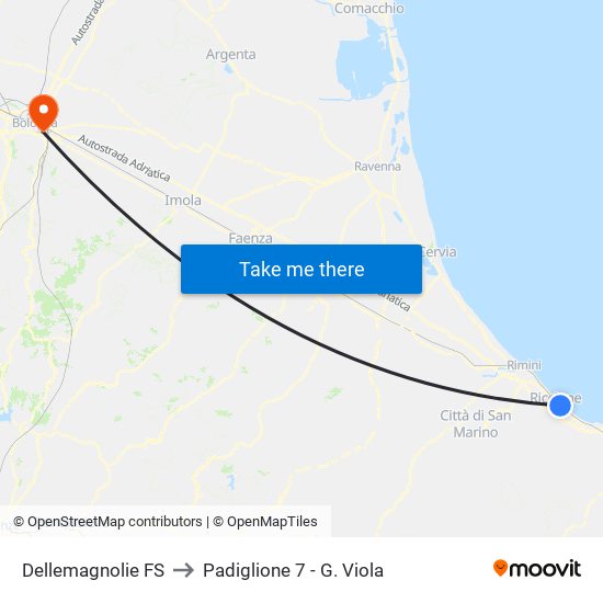 Dellemagnolie FS to Padiglione 7 - G. Viola map