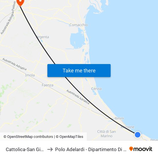 Cattolica-San Giovanni-Gabicce to Polo Adelardi - Dipartimento Di Economia E Management map