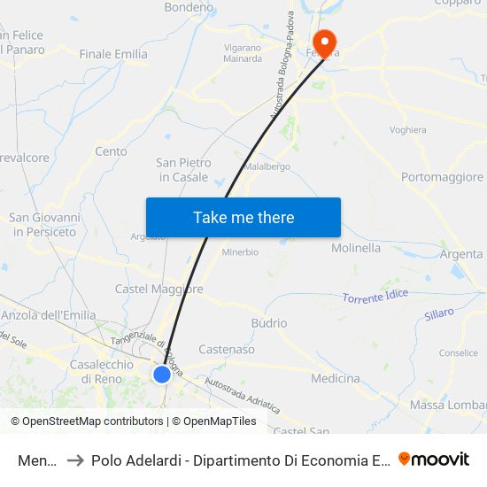 Mengoli to Polo Adelardi - Dipartimento Di Economia E Management map