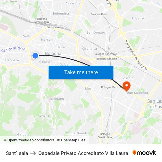 Sant`Isaia to Ospedale Privato Accreditato Villa Laura map