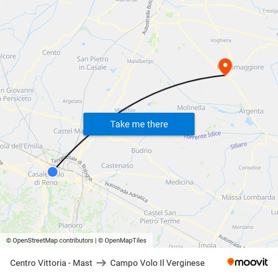 Centro Vittoria - Mast to Campo Volo Il Verginese map