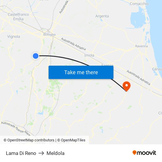 Lama Di Reno to Meldola map