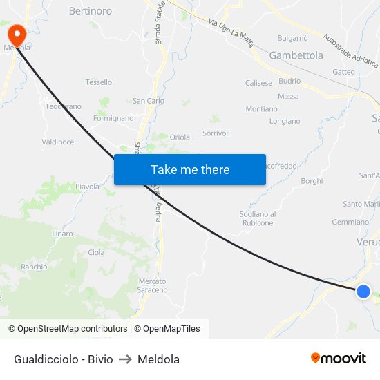 Gualdicciolo - Bivio to Meldola map