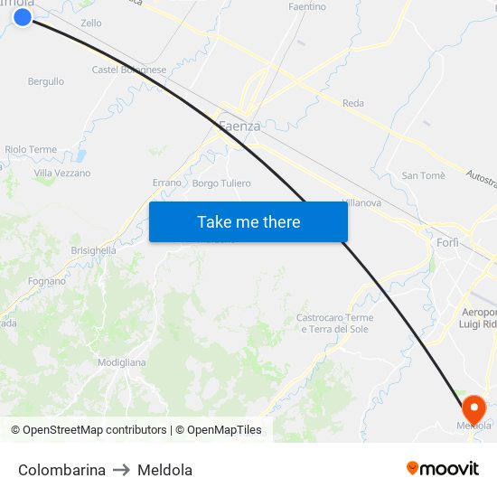 Colombarina to Meldola map