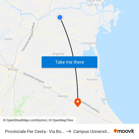 Provinciale Per Cesta - Via Bottoni 154 [154] to Campus Universitario Di Forlì map