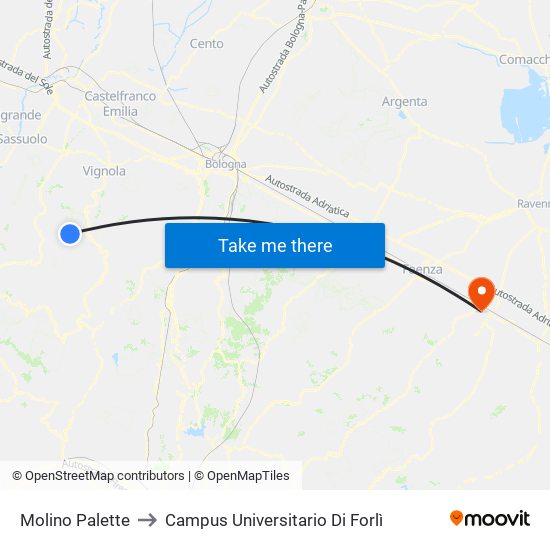 Molino Palette to Campus Universitario Di Forlì map