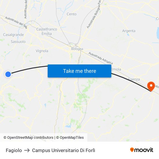 Fagiolo to Campus Universitario Di Forlì map